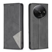 For Xiaomi Redmi A3 Rhombus Texture Magnetic Leather Phone Case(Black)