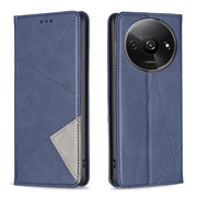For Xiaomi Redmi A3 Rhombus Texture Magnetic Leather Phone Case(Blue)