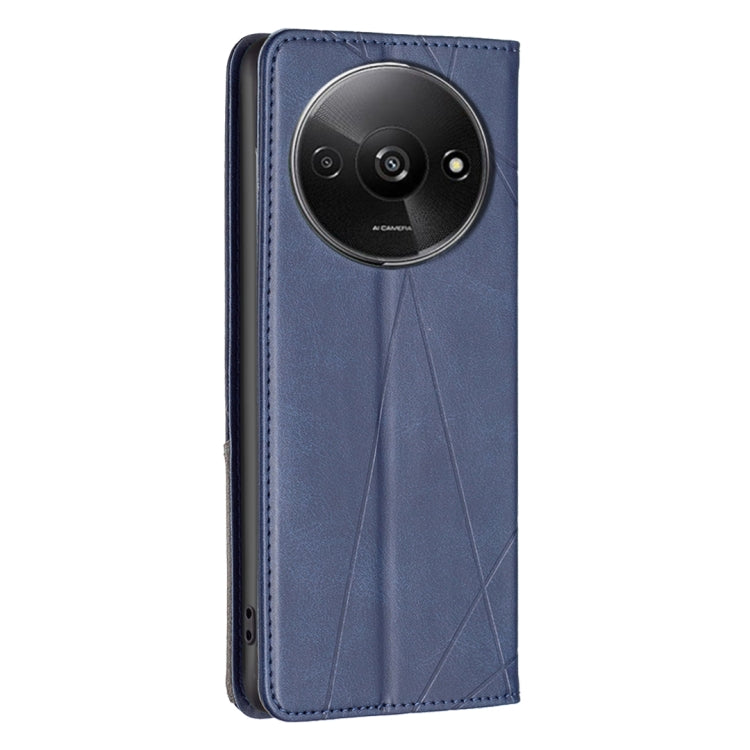 For Xiaomi Redmi A3 Rhombus Texture Magnetic Leather Phone Case(Blue)