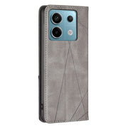 For Xiaomi Poco M6 Pro 4G Rhombus Texture Magnetic Leather Phone Case(Grey)