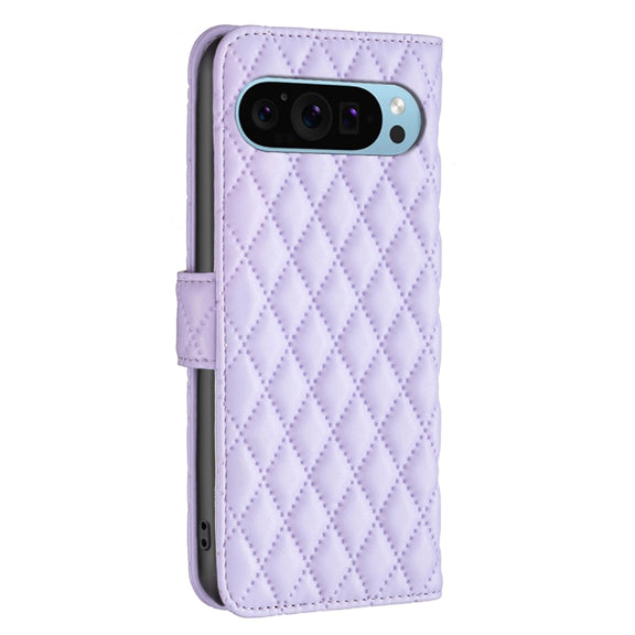For Google Pixel 9 Diamond Lattice Wallet Leather Flip Phone Case(Purple)