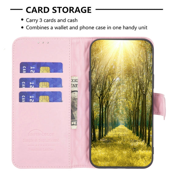 For Google Pixel 9 Diamond Lattice Wallet Leather Flip Phone Case(Pink)