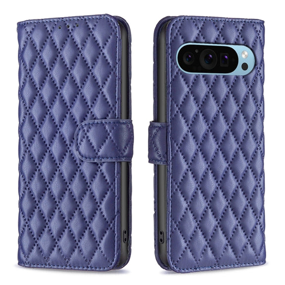 For Google Pixel 9 Diamond Lattice Wallet Leather Flip Phone Case(Blue)