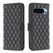 For Google Pixel 9 Pro Diamond Lattice Wallet Leather Flip Phone Case(Black)