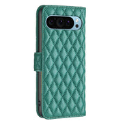 For Google Pixel 9 Pro Diamond Lattice Wallet Leather Flip Phone Case(Green)