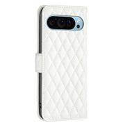 For Google Pixel 9 Pro Diamond Lattice Wallet Leather Flip Phone Case(White)