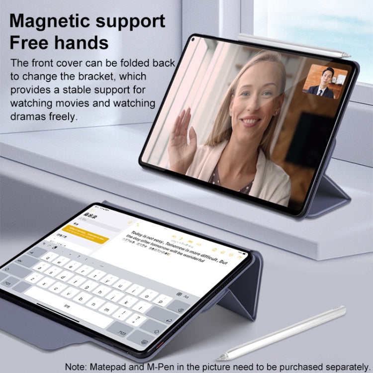 For Huawei Matepad Pro 11 3-fold Double-sided Clip Buckle Magnetic Smart Tablet Case(Black)