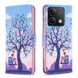 For Xiaomi Redmi Note 13 4G Global Colored Drawing Pattern Leather Phone Case(Owl) - Note 13 Cases by PMC TechLife | Online Shopping South Africa | PMC TechLife | Buy Now Pay Later Mobicred