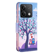 For Xiaomi Redmi Note 13 4G Global Colored Drawing Pattern Leather Phone Case(Owl)