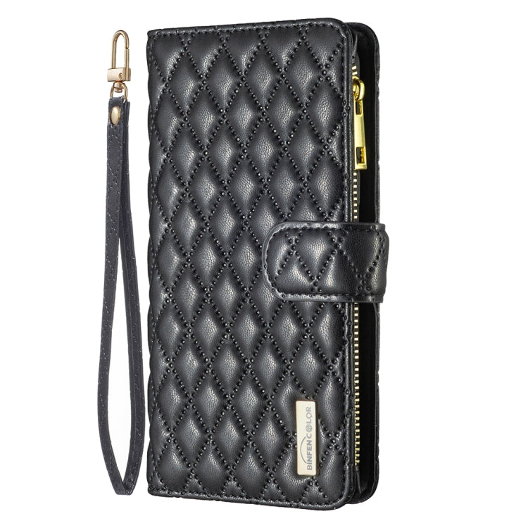 For Xiaomi Redmi K70 / K70 Pro Diamond Lattice Zipper Wallet Leather Flip Phone Case(Black)