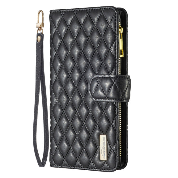 For Xiaomi Redmi K70 / K70 Pro Diamond Lattice Zipper Wallet Leather Flip Phone Case(Black)