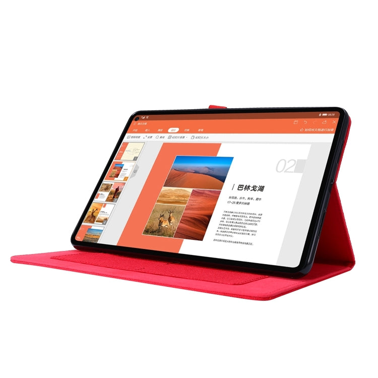 For Huawei MatePad SE 11 2024 Fabric Leather Tablet Case(Red)