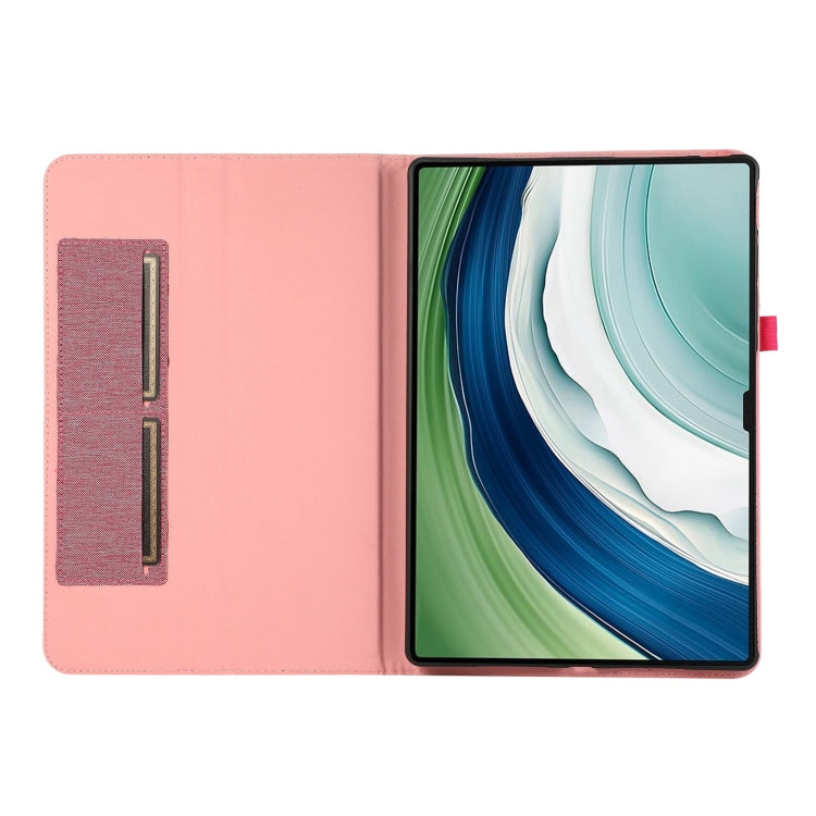 For Huawei MatePad Pro 12.2 2024 Fabric Leather Tablet Case(Rose Red)