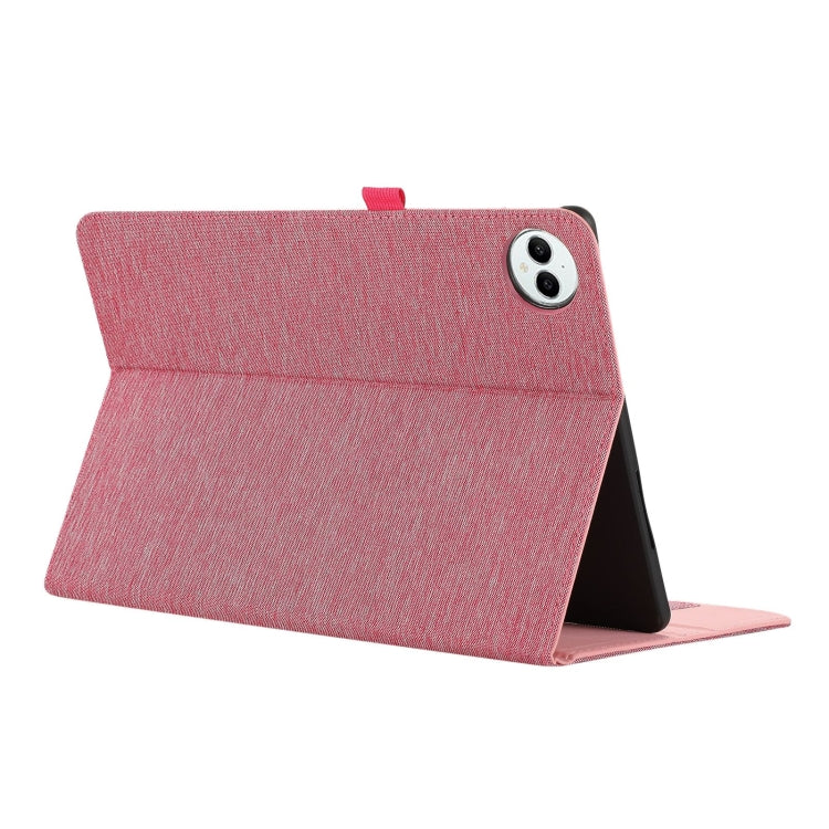 For Huawei MatePad Pro 12.2 2024 Fabric Leather Tablet Case(Rose Red)