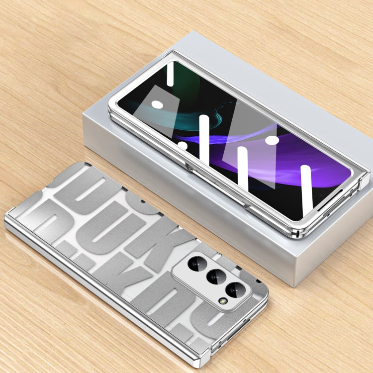 For Samsung Galaxy Z Fold2 5G Integrated Electroplating Folding Phone Case with Hinge(Silver)
