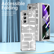 For Samsung Galaxy Z Fold2 5G Integrated Electroplating Folding Phone Case with Hinge(Silver)