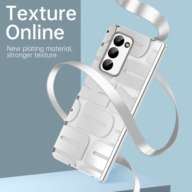 For Samsung Galaxy Z Fold2 5G Integrated Electroplating Folding Phone Case with Hinge(Silver)