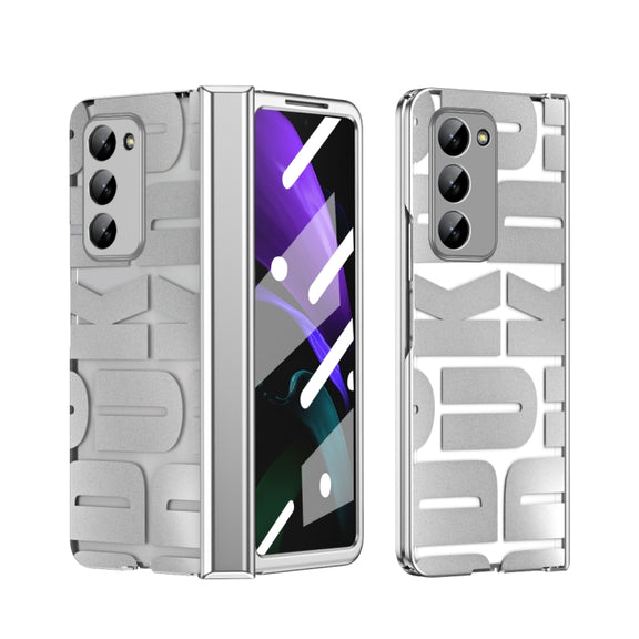 For Samsung Galaxy Z Fold2 5G Integrated Electroplating Folding Phone Case with Hinge(Silver)