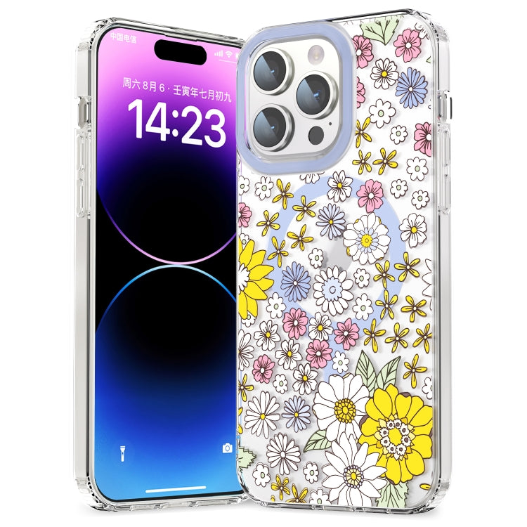 For iPhone 14 Pro Max MagSafe Magnetic TPU Phone Case(Little Flower)