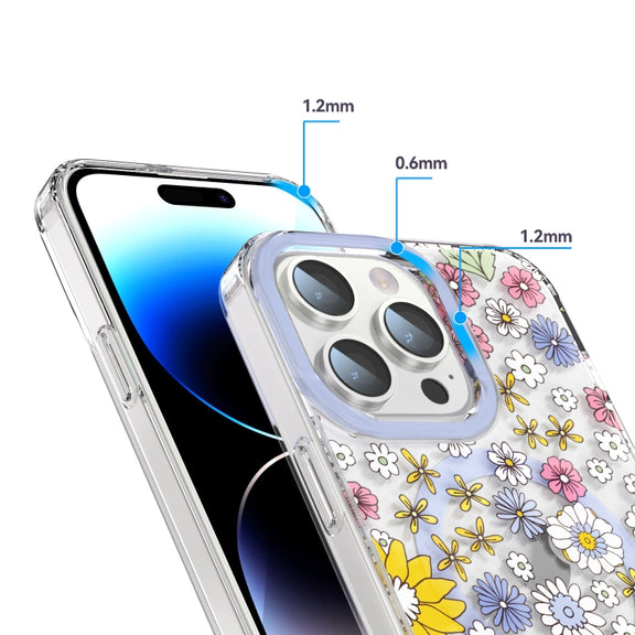 For iPhone 14 Pro MagSafe Magnetic TPU Phone Case(Little Flower)