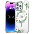 For iPhone 14 MagSafe Magnetic TPU Phone Case(White Pink Rose) - iPhone 14 Cases by PMC TechLife | Online Shopping South Africa | PMC TechLife