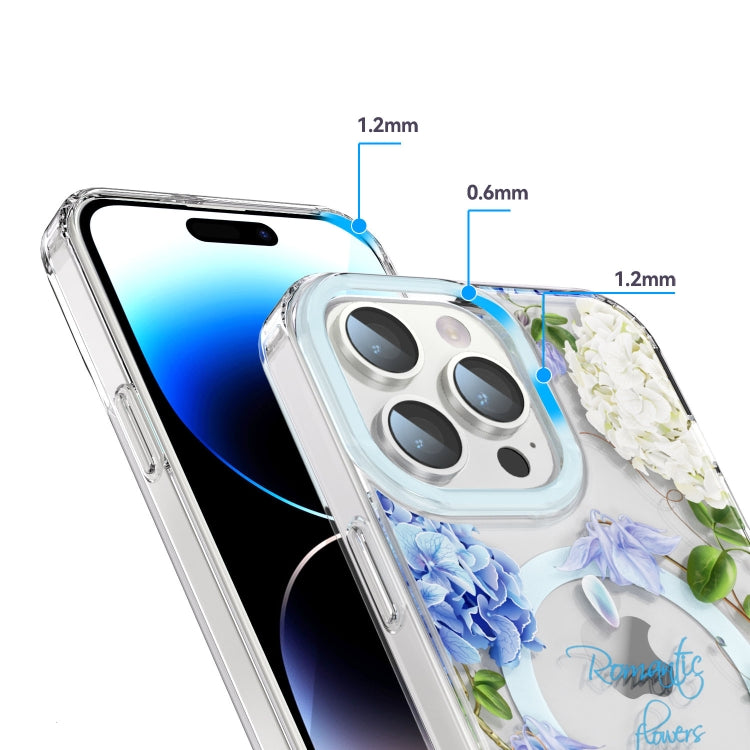 For iPhone 13 Pro Max MagSafe Magnetic TPU Phone Case(Small Floral)