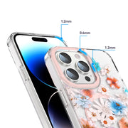 For iPhone 12 Pro MagSafe Magnetic TPU Phone Case(White Blue Flower)