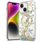 For iPhone 15 Plus MagSafe Magnetic TPU Phone Case(Blue Hydrangea Ball)