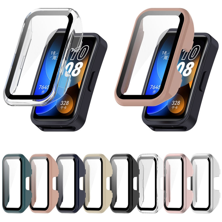For Huawei Band 10 / 9 / 8 PC + Tempered Film Integrated Protective Watch Case(Transparent White)