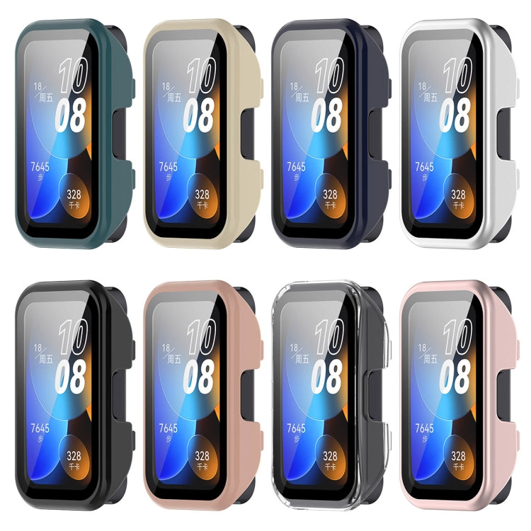 For Huawei Band 10 / 9 / 8 PC + Tempered Film Integrated Protective Watch Case(Transparent White)