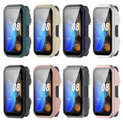 For Huawei Band 9 / 8 PC + Tempered Film Integrated Protective Watch Case(Matte Silver)