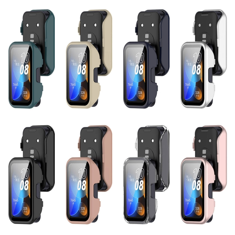 For Huawei Band 10 / 9 / 8 PC + Tempered Film Integrated Protective Watch Case(Transparent White)