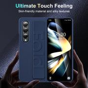 For Samsung Galaxy Z Fold4 Silicone Wristband Holder Foldable Phone Case(White)