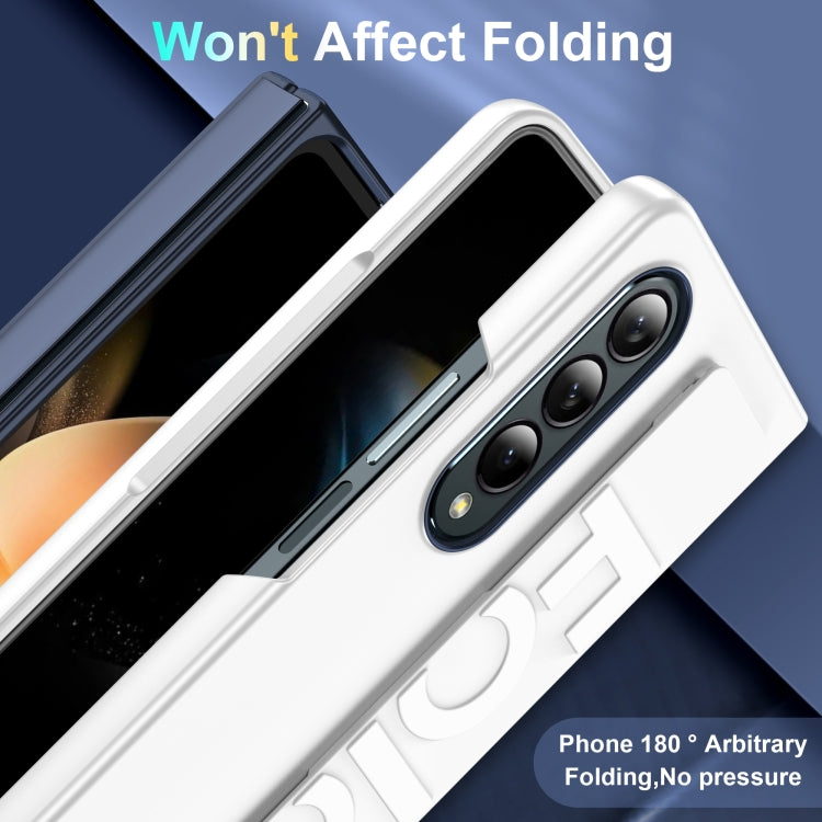 For Samsung Galaxy Z Fold4 Silicone Wristband Holder Foldable Phone Case(White)