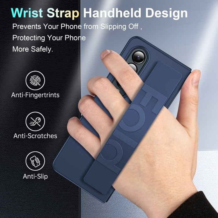 For Samsung Galaxy Z Fold4 Silicone Wristband Holder Foldable Phone Case(White)