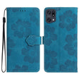 For OPPO Find X5 Flower Embossing Pattern Leather Phone Case(Blue) - OPPO Cases by PMC TechLife | Online Shopping South Africa | PMC TechLife | Buy Now Pay Later Mobicred