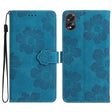 For OPPO A18 Flower Embossing Pattern Leather Phone Case(Blue) - A18 Cases by PMC TechLife | Online Shopping South Africa | PMC TechLife | Buy Now Pay Later Mobicred