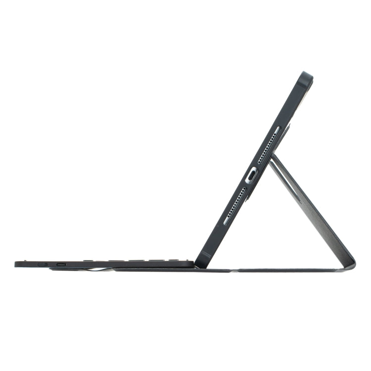 For iPad 11 2025 / 10th Gen 10.9 2022 F10B-A 360 Rotation Acrylic Transparent Bluetooth Keyboard Leather Case With Touch Control(Black)