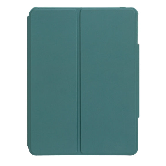 For iPad 10th Gen 10.9 2022 F10B-A 360 Rotation Acrylic Transparent Bluetooth Keyboard Leather Case With Touch Control(Green)