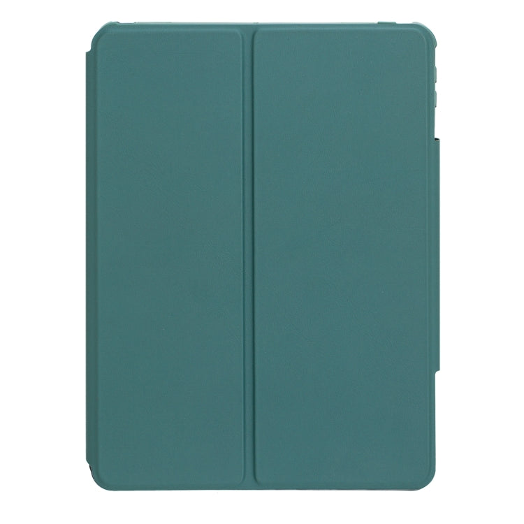 For iPad 10th Gen 10.9 2022 F10B-A 360 Rotation Acrylic Transparent Bluetooth Keyboard Leather Case With Touch Control(Green)