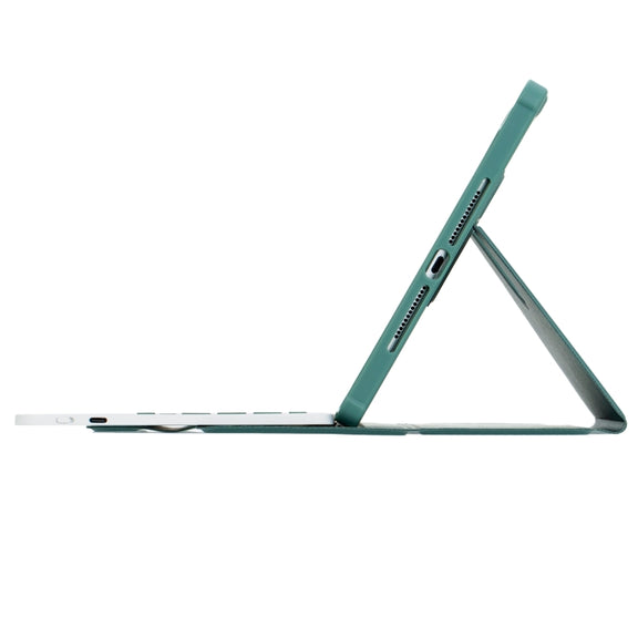 For iPad 10th Gen 10.9 2022 F10B-A 360 Rotation Acrylic Transparent Bluetooth Keyboard Leather Case With Touch Control(Green)
