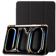 For iPad Pro 13 2024 Clear Acrylic 3-Fold Leather Tablet Case(Black) - iPad Pro 13 2024 Cases by PMC TechLife | Online Shopping South Africa | PMC TechLife | Buy Now Pay Later Mobicred