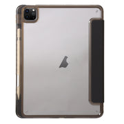 For iPad Pro 13 2024 Clear Acrylic 3-Fold Leather Tablet Case(Black)