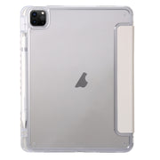 For iPad Pro 13 2024 Clear Acrylic 3-Fold Leather Tablet Case(Grey)