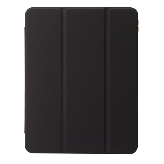For iPad Air 13 2025 / 2024 Clear Acrylic 3-Fold Leather Tablet Case(Black)
