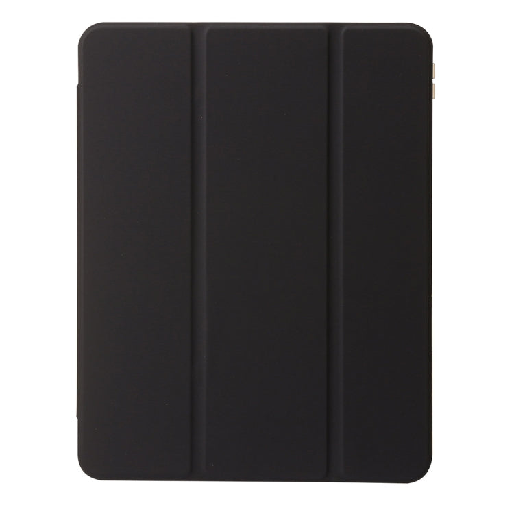 For iPad Pro 11 2024 Clear Acrylic 3-Fold Leather Tablet Case(Black)