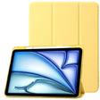 For iPad Pro 11 2024 Clear Acrylic 3-Fold Leather Tablet Case(Yellow) - iPad Pro 11 2024 Cases by PMC TechLife | Online Shopping South Africa | PMC TechLife | Buy Now Pay Later Mobicred