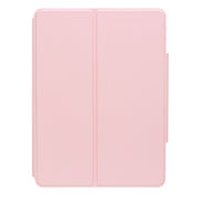 For iPad 10th Gen 10.9 2022 F10B-AS 360 Rotation Acrylic Transparent Bluetooth Keyboard Leather Case With Touch Control / Backlight(Pink)