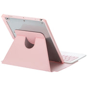 For iPad 10th Gen 10.9 2022 F10B-AS 360 Rotation Acrylic Transparent Bluetooth Keyboard Leather Case With Touch Control / Backlight(Pink)