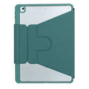 For iPad 10th Gen 10.9 2022 F10B-AS 360 Rotation Acrylic Transparent Bluetooth Keyboard Leather Case With Touch Control / Backlight(Green)